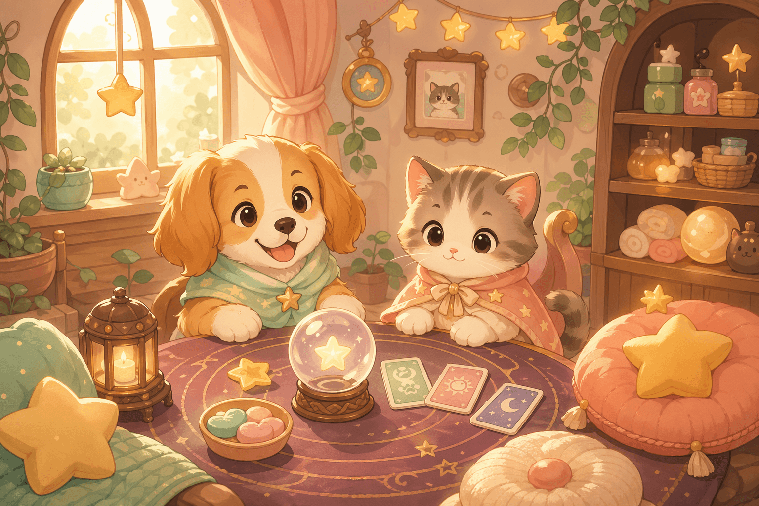 펫 오라클 하우스에 찾아온 고양이와 강아지